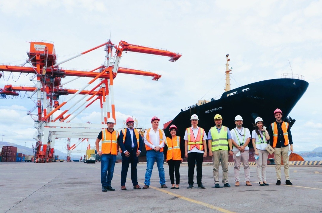 Container ship docked at Subic Bay port